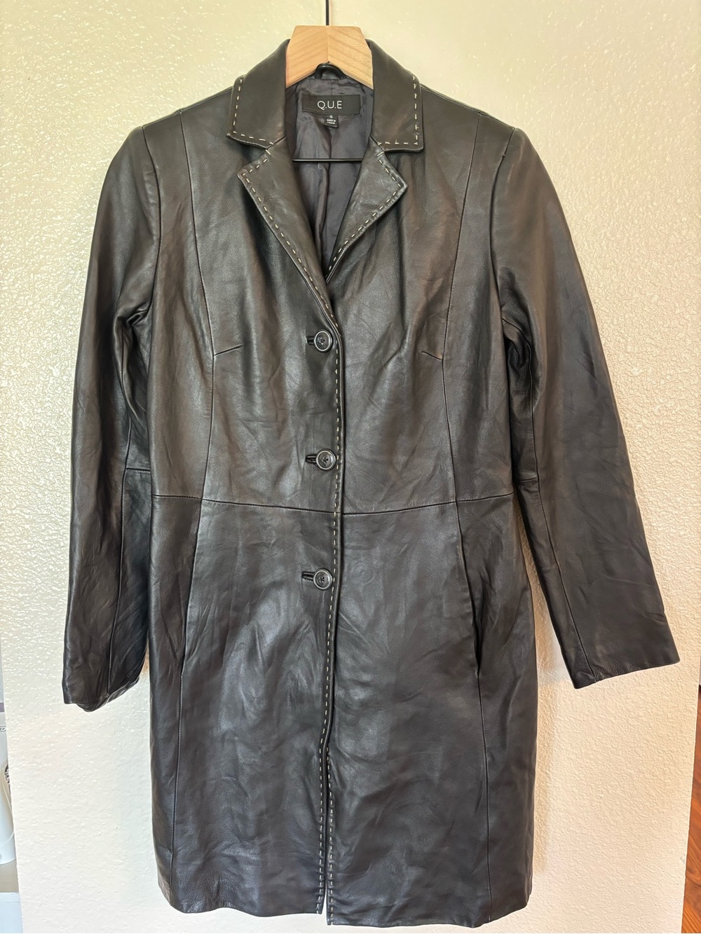Q.U.E Vintage 100% Genuine Lamb Skin Trench Coat